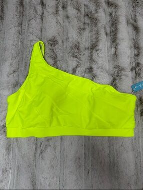 NWT POPVIL One Shoulder Color None Green Bikini Tops size XL